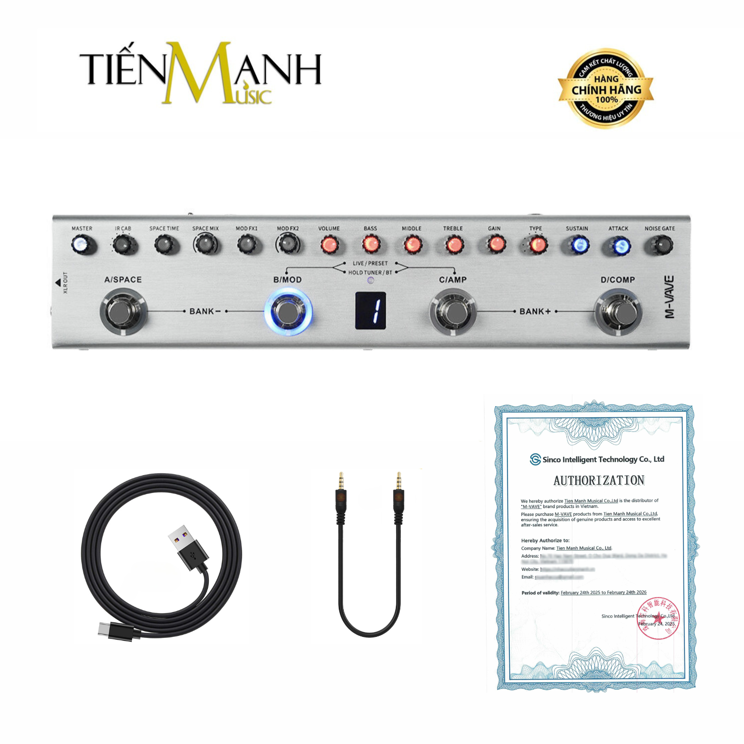 Phơ Guitar Đa hiệu ứng M-Vave Tank-B